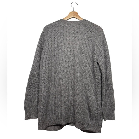 CLAUDIE PIERLOT Mohair Wool Button-Up Cardigan Gray 2 - Picture 7 of 9